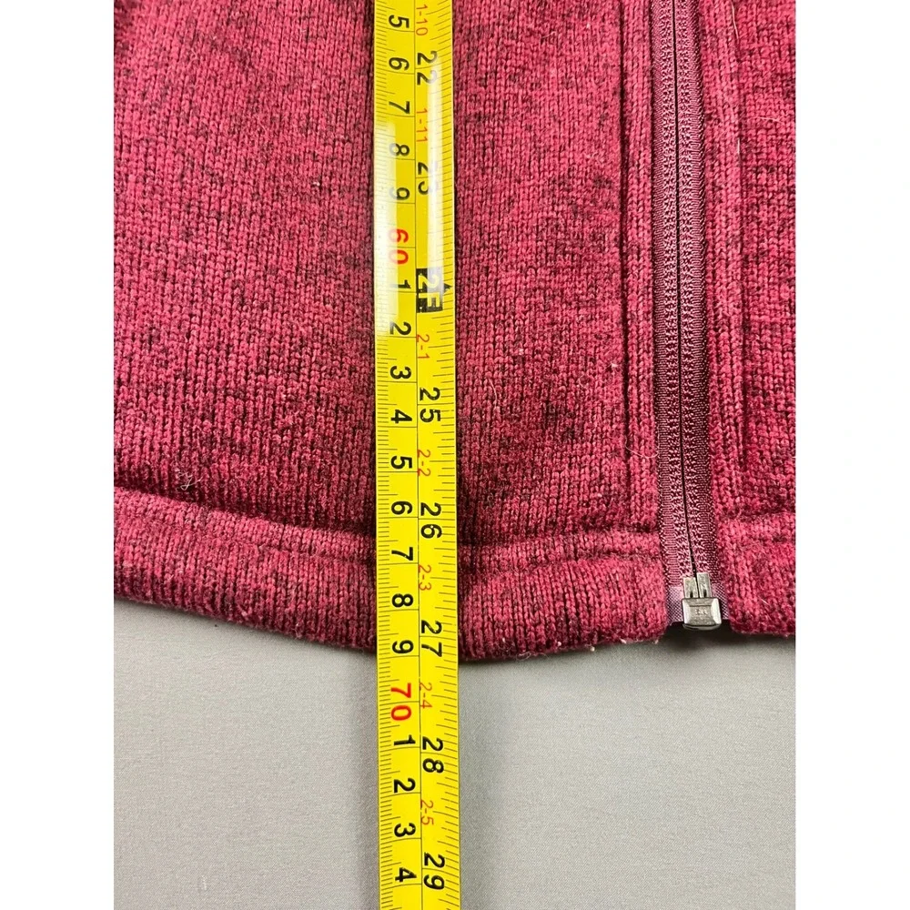The North Face Women's Small Maggy Sweater‎ Full Zip Fleece Jacket Red Heathered